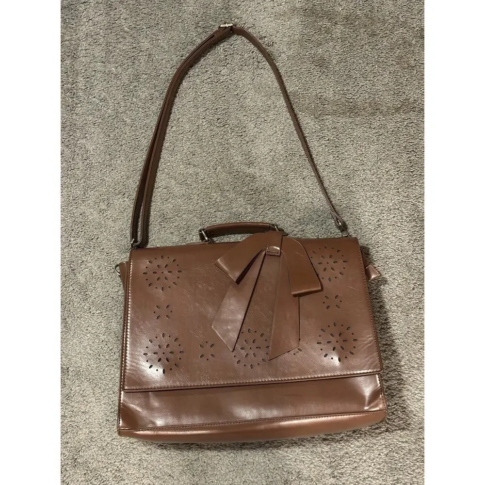 Women's Briefcase Vegan Leather 15.6 inch Laptop Bag for Work Computer Feminine
